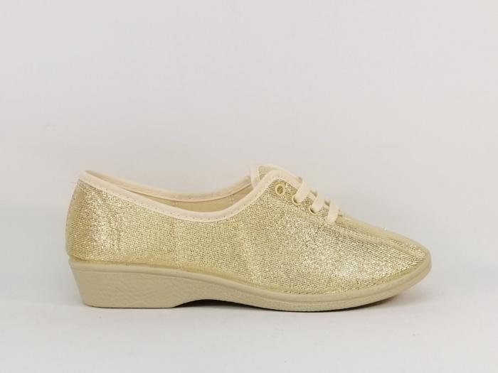 Chaussures confort femme toile or pieds sensibles SOCA 0694 à pas cher - Fabrication Espagne