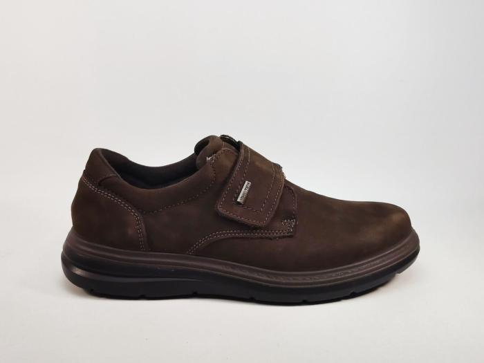 Chaussures homme pieds larges à scratch cuir marron grand confort destockage IMAC 851319 extra wide