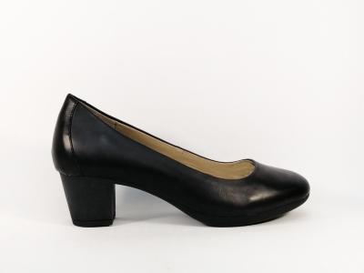 Escarpin à talon cuir noir grande pointure femme destockage HUSH PUPPIES lacara