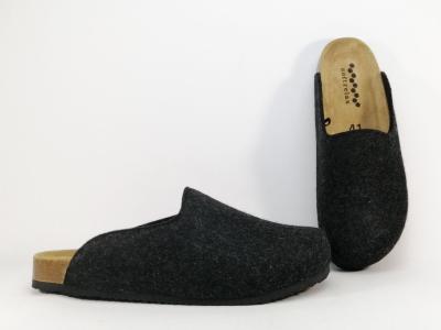 Mule homme semelle cuir confort sabot feutre  pas cher SOFTRELAX 7410990504