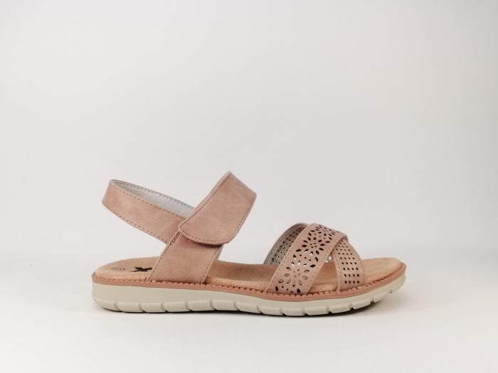 Sandale femme/fille tendance à velcro en destockage XTi 57087 rose