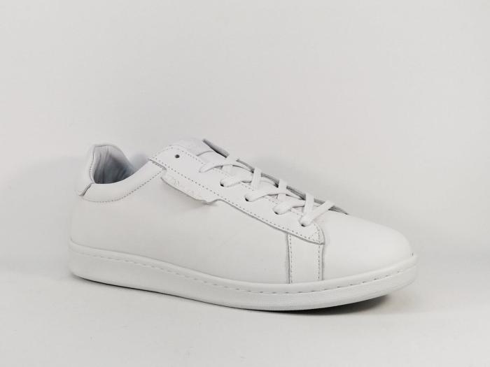 Basket blanche homme cuir souple destockage TEDDY SMITH 71424 à pas cher