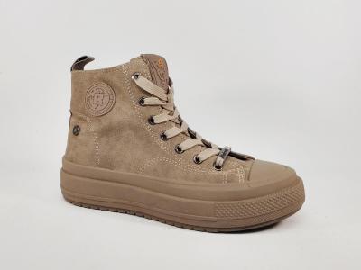 Basket montante femme pas cher tendance et confortable destockage REFRESH 173074 taupe