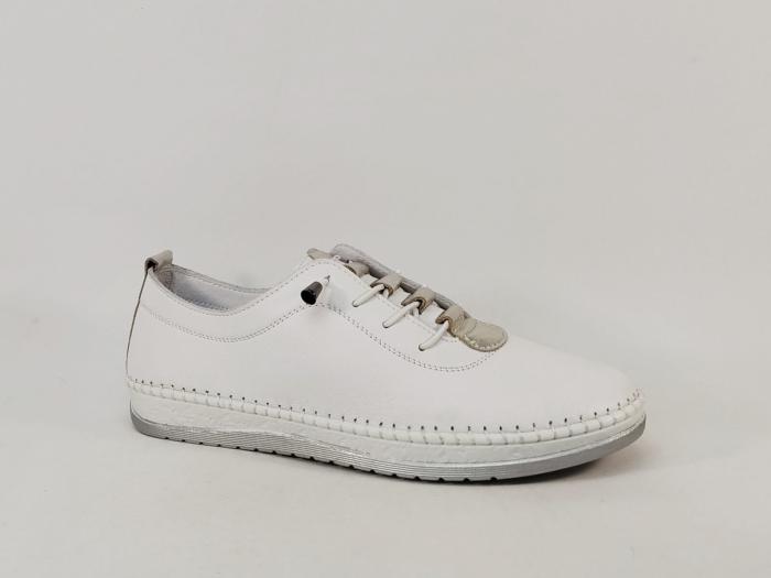 Basket sans lacet femme cuir blanc souple chic et confortable MORAN'S kasli légère