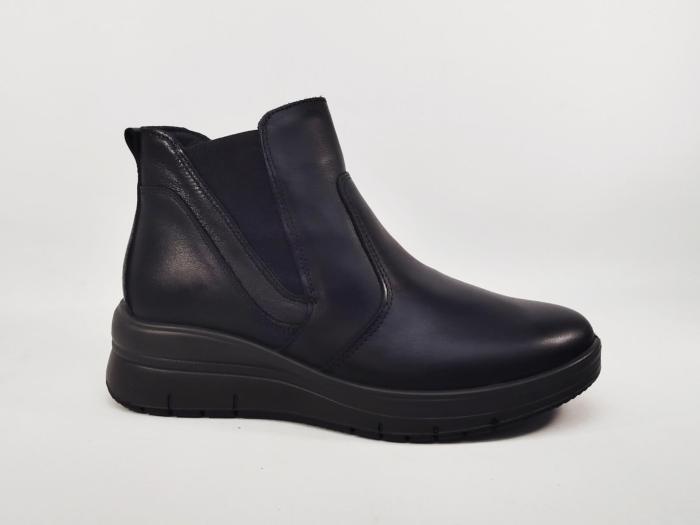 Bottines femme confortables cuir noir pieds sensibles destockage IMAC 856190 compensées