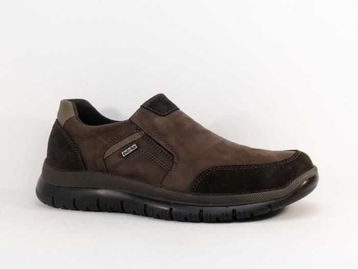 Chaussure homme sans lacet confortable cuir marron waterproof destockage IMAC 652114