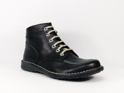 Chaussure montante Femme en cuir noir BRAN'S 114 fabrique en Espagne