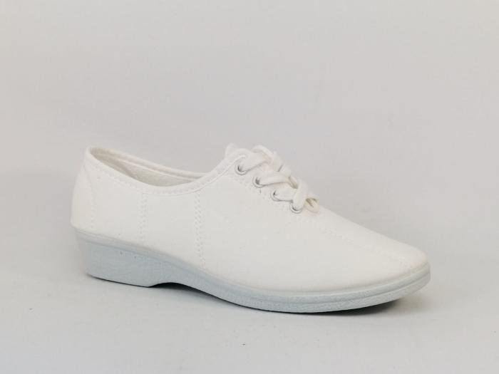 Chaussures confort toile blanche pieds sensibles femme SOCA 0694 été