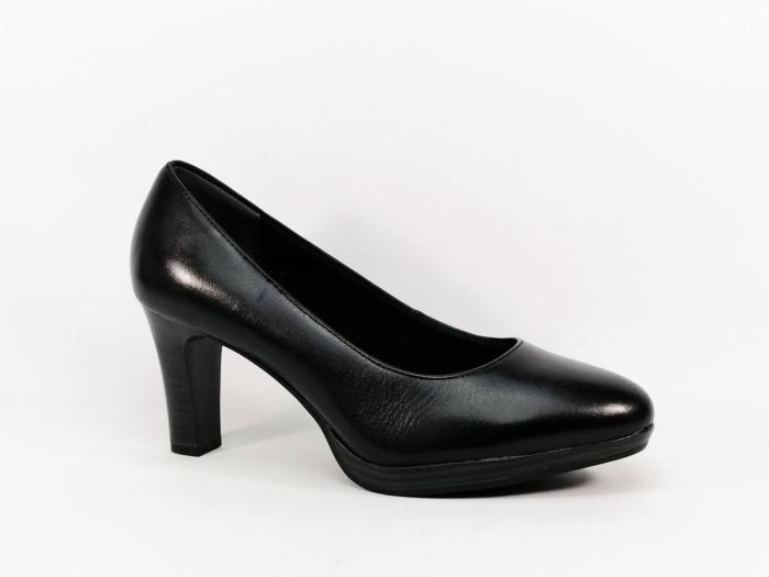 Escarpin chic cuir noir TAMARIS 22410 confortable femme