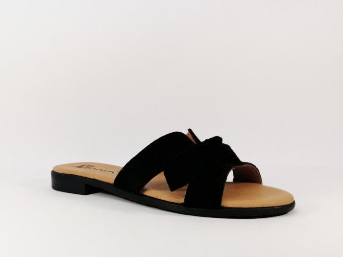 Mule en cuir noir semelle confort MORAN’S Sagene pour femme