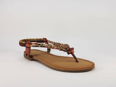 Nu-pied femme plat avec entre-doit rouge tendance et pas cher STEPHAN WSL-42