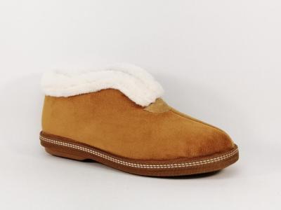 Pantoufle fourrée femme hiver velours camel confortable CHIC & RELAX terrue