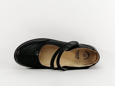 Babies noire femme velcro semelle en cuir confortable à pas cher SWEET'R doom