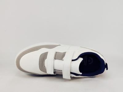 Basket blanche homme à scratch tendance confort ROUTE66 pimp à pas cher