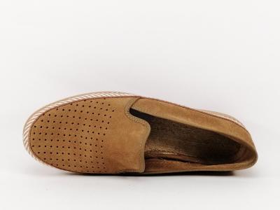 Chaussure homme sans lacet cuir camel souple SOCA 0011 à pas cher
