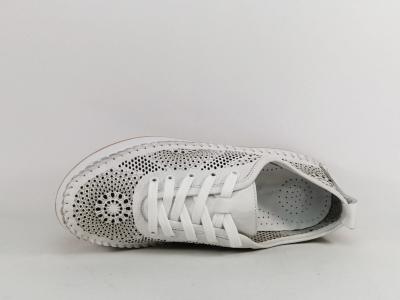 Chaussure femme originale cuir blanc souple ajouré confortable PEDRO TORRES 107bon