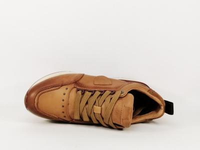 Sneakers compensée cuir camel destockage CARMELA 68039 femme à pas cher