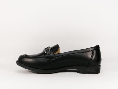 Mocassin noir femme chic à pas cher grande pointure CINK ME dm557 semelle cuir