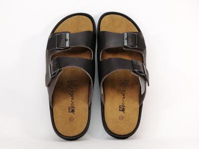 Mule homme cuir grand confort MORAN'S plus t moro marron à pas cher