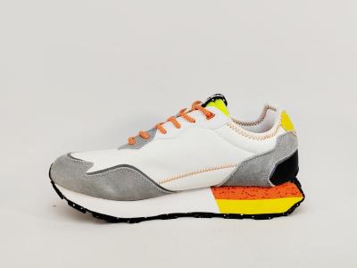 Sneakers homme tendance destockage VON DUTCH volf white orange confortable à pas cher