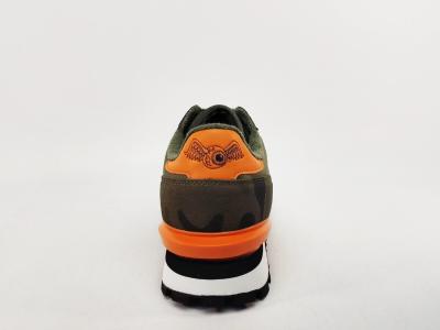 Basket homme tendance destockage VON DUTCH roca camo confort kaki orange