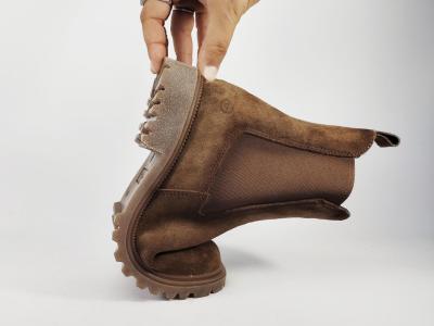 Bottine chelsea femme TAMARIS 25427 cuir nubuck marron chic confortable et tendance
