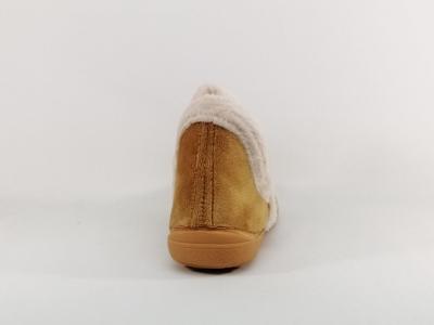 Chausson montant fourré femme velours camel SOCA 0355 fabrication Espagne