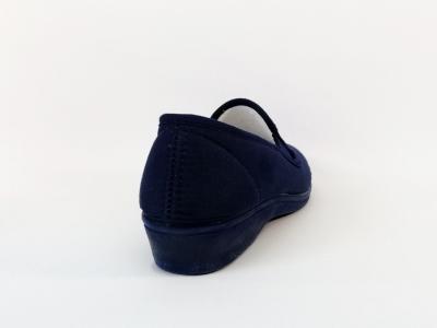 Chaussures confort femme pieds sensibles toile marine souple SOCA 0620