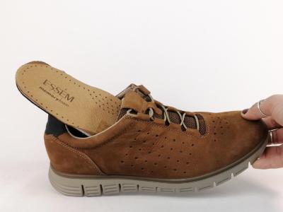 Chaussure homme sans lacets souple cuir camel confortable destockage IMAC ESSEM 751826