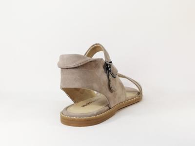Sandale cuir gris beige grande pointure femme destockage HUSH PUPPIES Abia