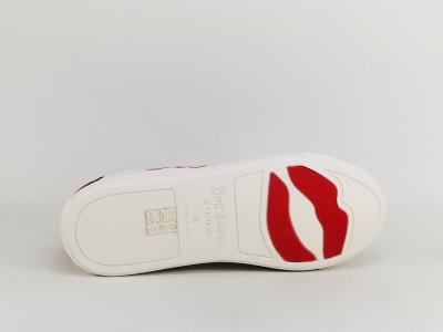 Basket femme chic cuir blanc BISOUS destockage BONS BAISERS de PANAME à pas cher