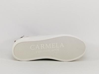 Basket femme cuir blanc destockage CARMELA 68607 semelle épaisse confort