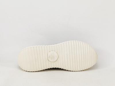 Baskets vertes femme sans lacets cuir très souple confort destockage CARMELA 162369