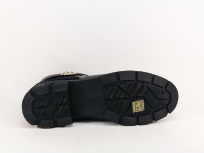 Bottine noire grande pointure femme bi-matière CINK ME V21 2 