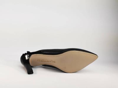 Escarpin en cuir noir pour femme destockage TAMARIS 29602