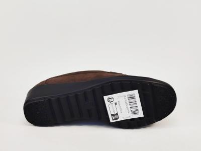 Mocassin compensé femme marron chocolat confortable semelle cuir SWEET'R decalant pas cher
