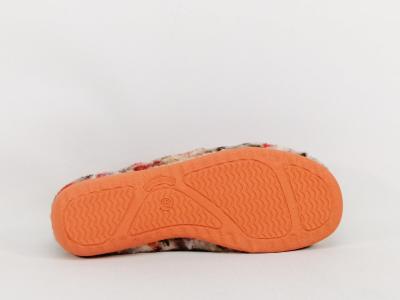 Pantoufles femme originales et chic velours fleuris orange SOCA 0318 naranja
