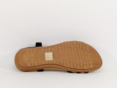 Sandale noire plate tendance à pas cher pour femme CHIC SHOES DF16