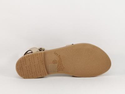 Sandale femme TROPEZIENNES à pas cher en destockage hamsuni chic en cuir or