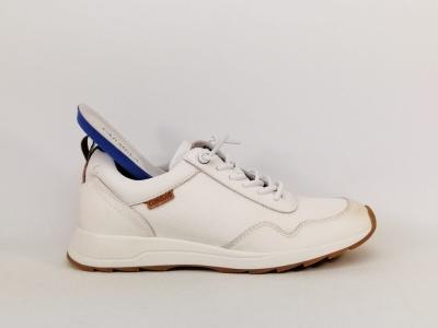 Basket femme sans lacets cuir blanc chic et confortable destockage CARMELA 162152