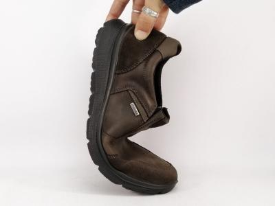 Basket homme sans lacets cuir marron waterproof confortables destockage IMAC 452568