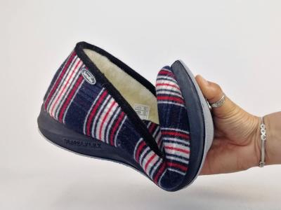 Charentaise homme grande taille chausson fourré à carreaux destockage SEMELFLEX tommflex pas cher