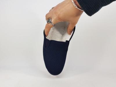 Chaussure femme pieds sensibles toile légère nid d'abeille souple marine SOCA 0620 compensé