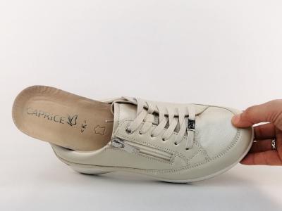 Chaussures femme pieds larges et sensibles CAPRICE 23727 largeur K cuir beige