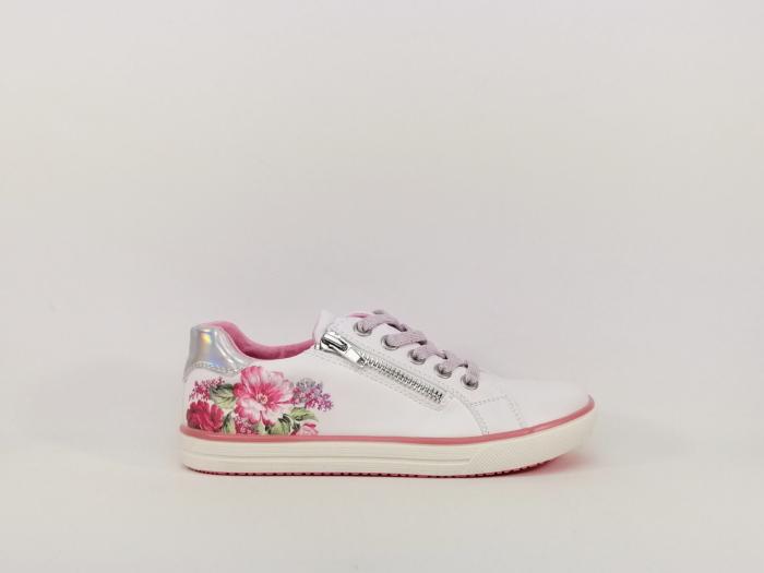 Basket blanche tendance SUPREMO 3260608 zip et lacets pour fille