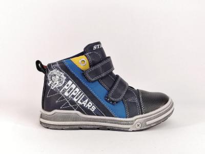 Basket montante à scratch simili cuir bleu STAR pour garçons