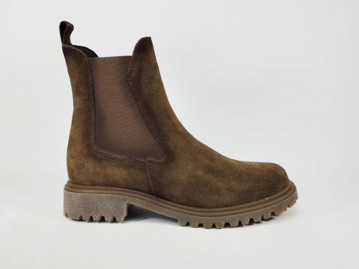 Bottine chelsea femme TAMARIS 25427 cuir nubuck marron chic confortable et tendance