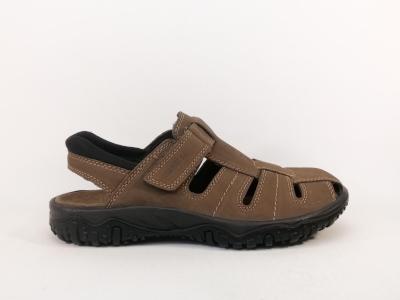 Chaussure ouverte homme été confortable en cuir marron destockage IMAC 7737611 à pas cher