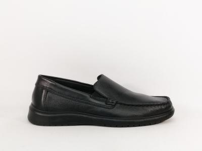 Mocassin homme cuir noir souple confortable destockage IMAC 751150 à pas cher