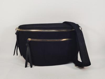 Sac banane femme pas cher velours c�tel� noir chic tendance MARO S12-9